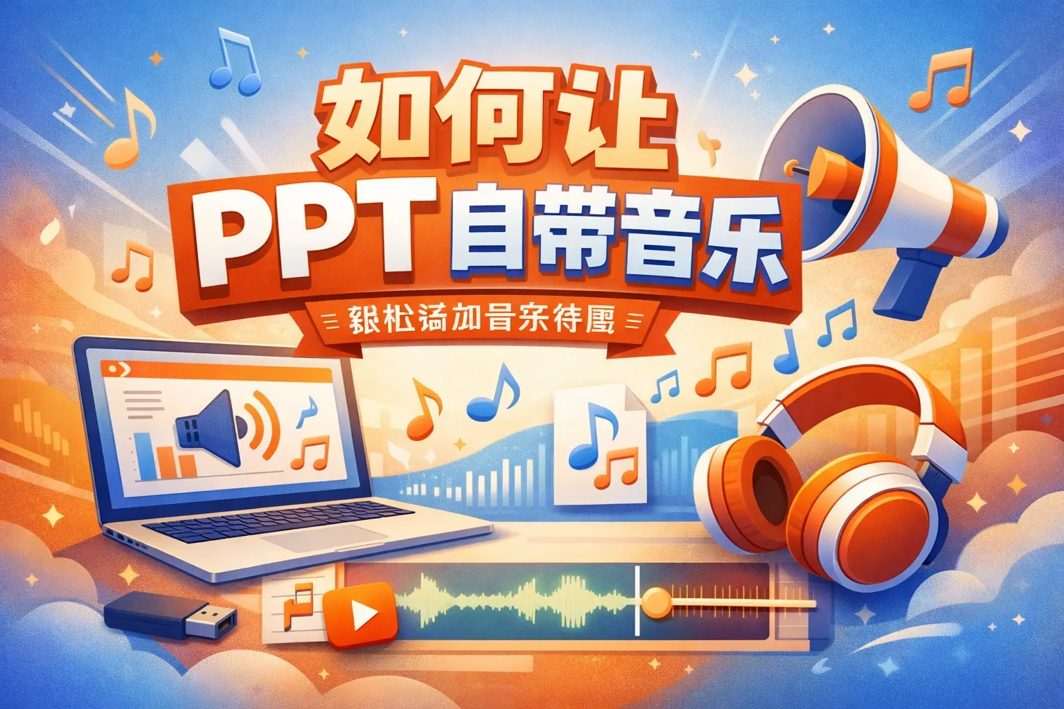 如何让PPT自带音乐