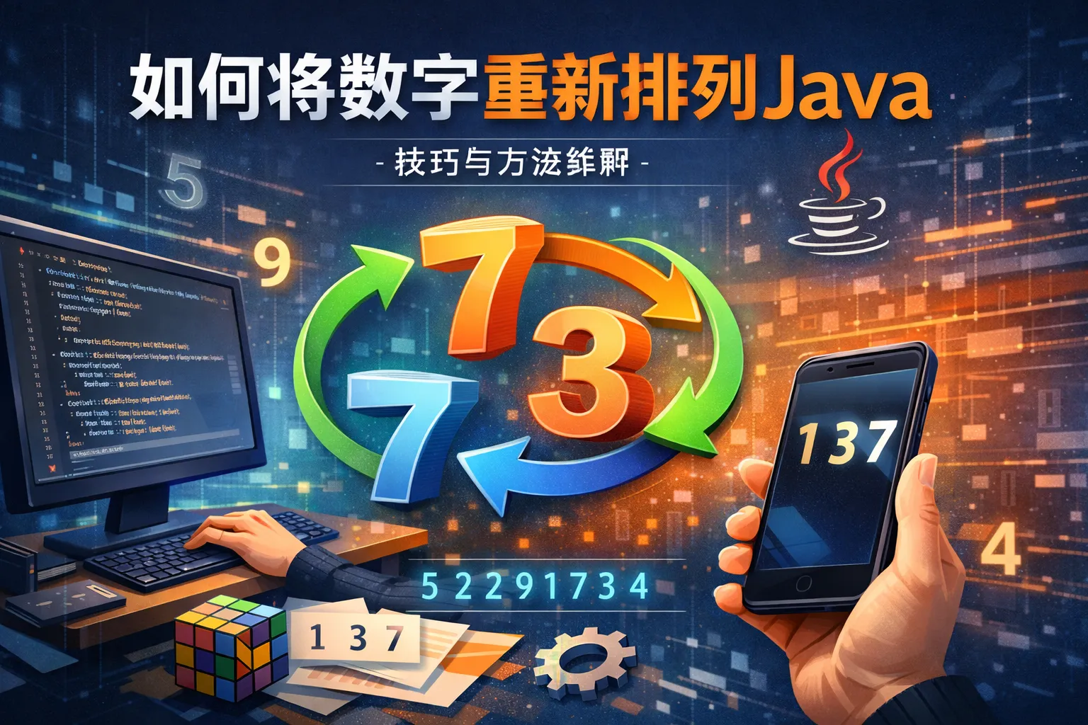 如何将数字重新排列java