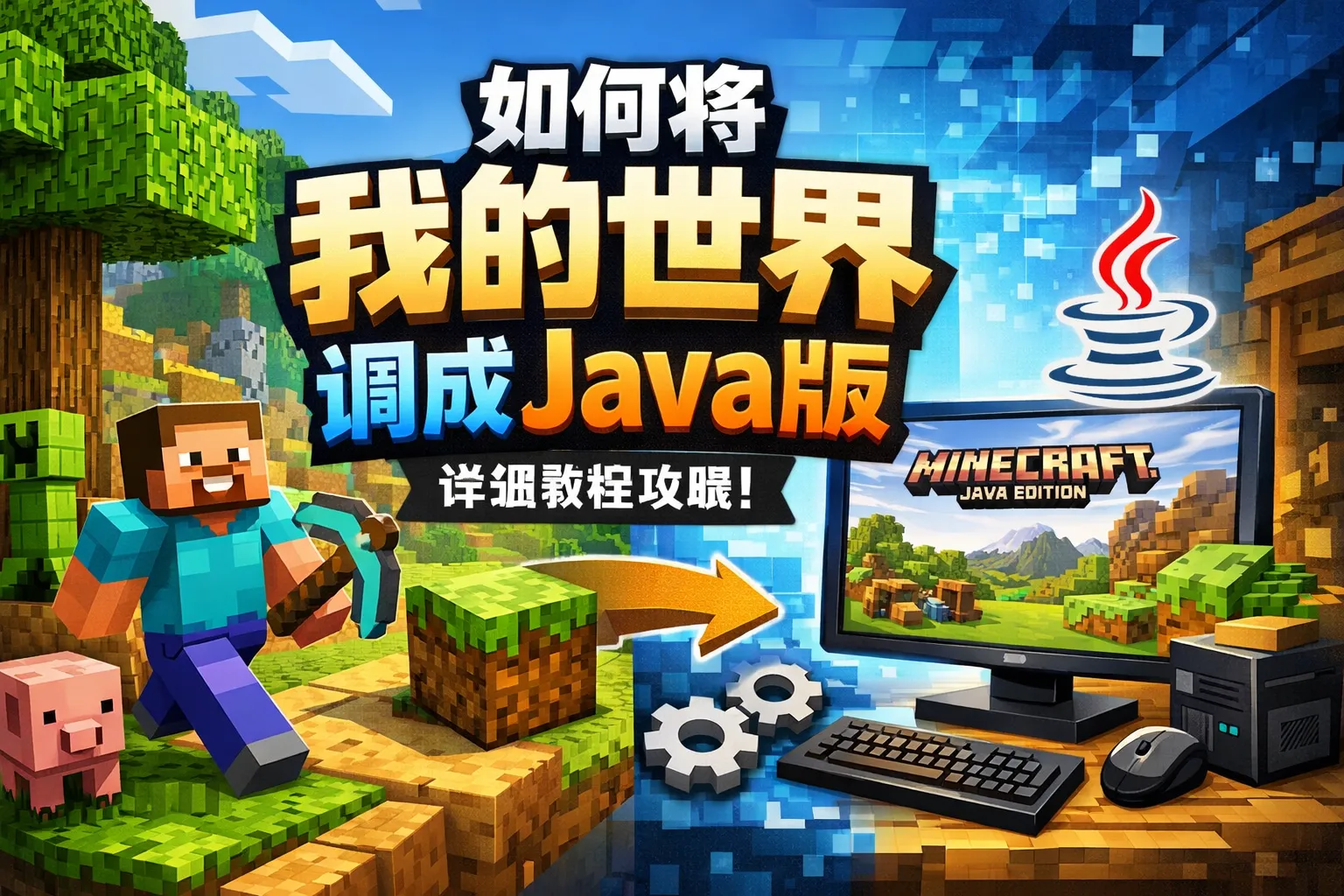 如何将我的世界调成java版