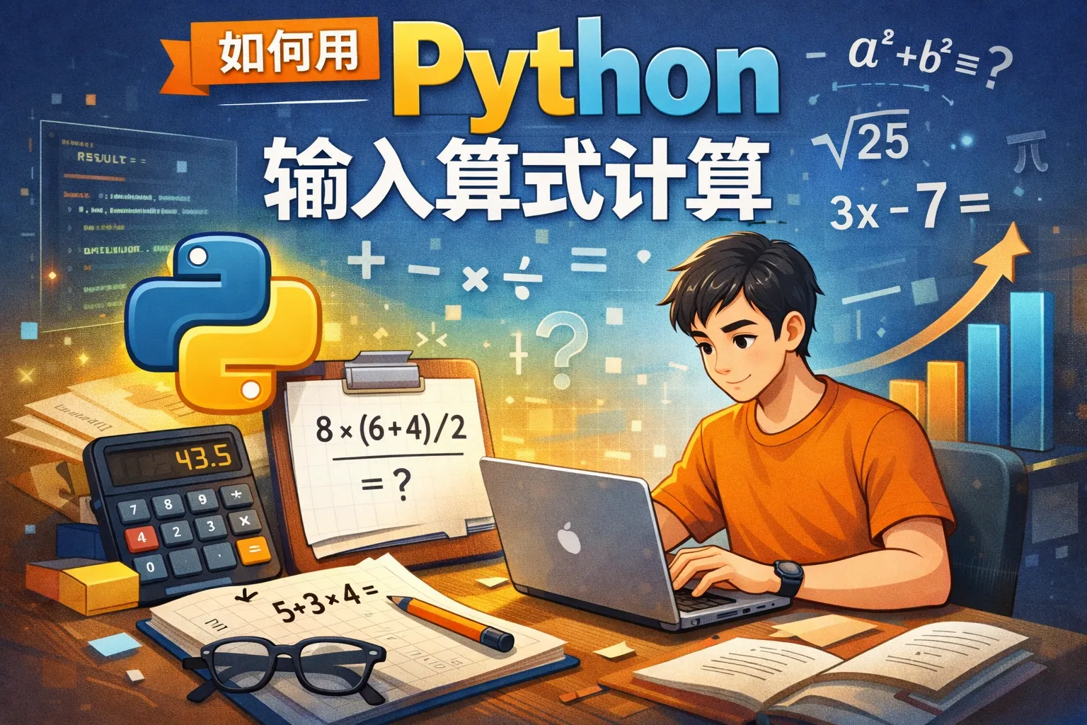 如何用python输入算式计算