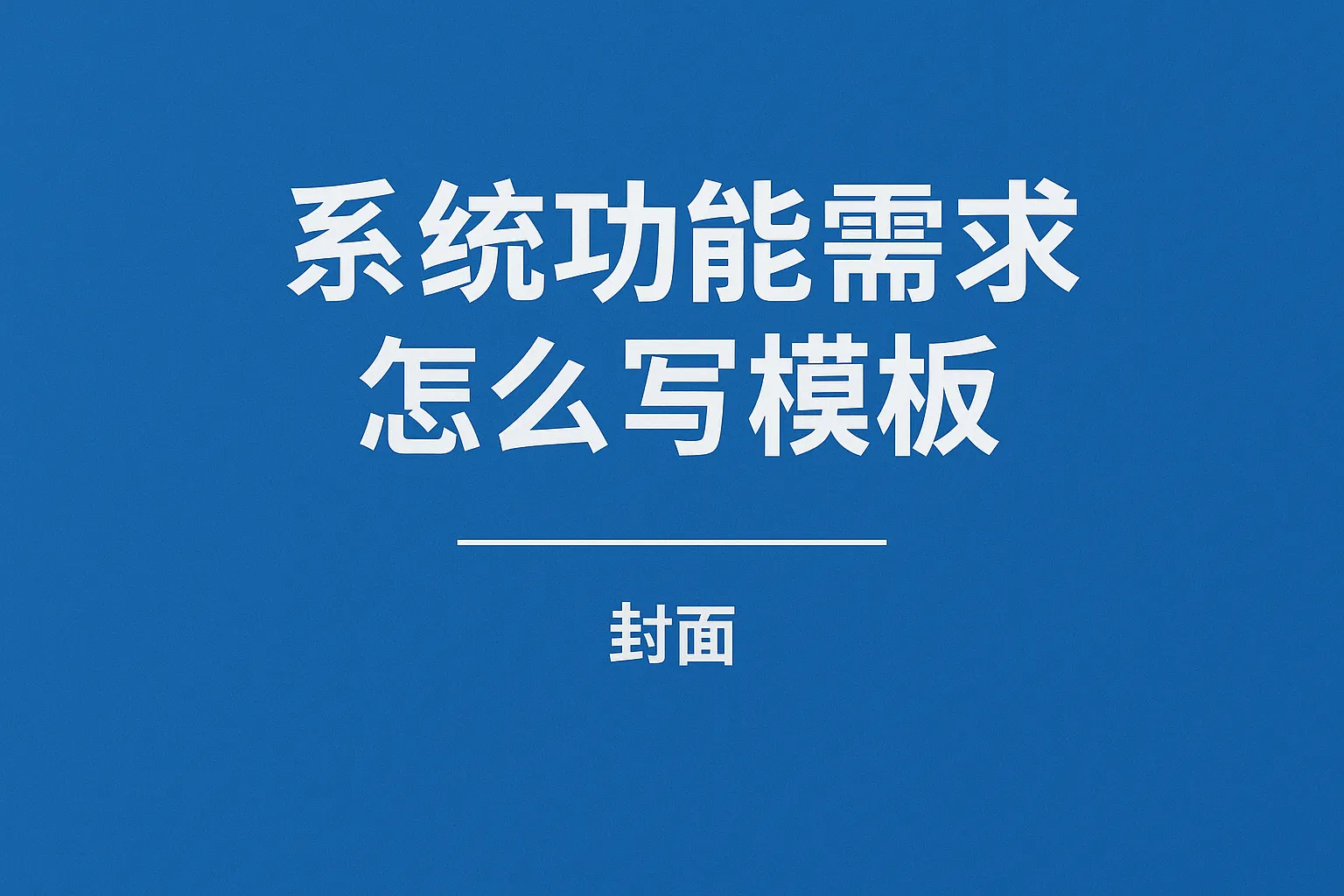 系统功能需求怎么写模板