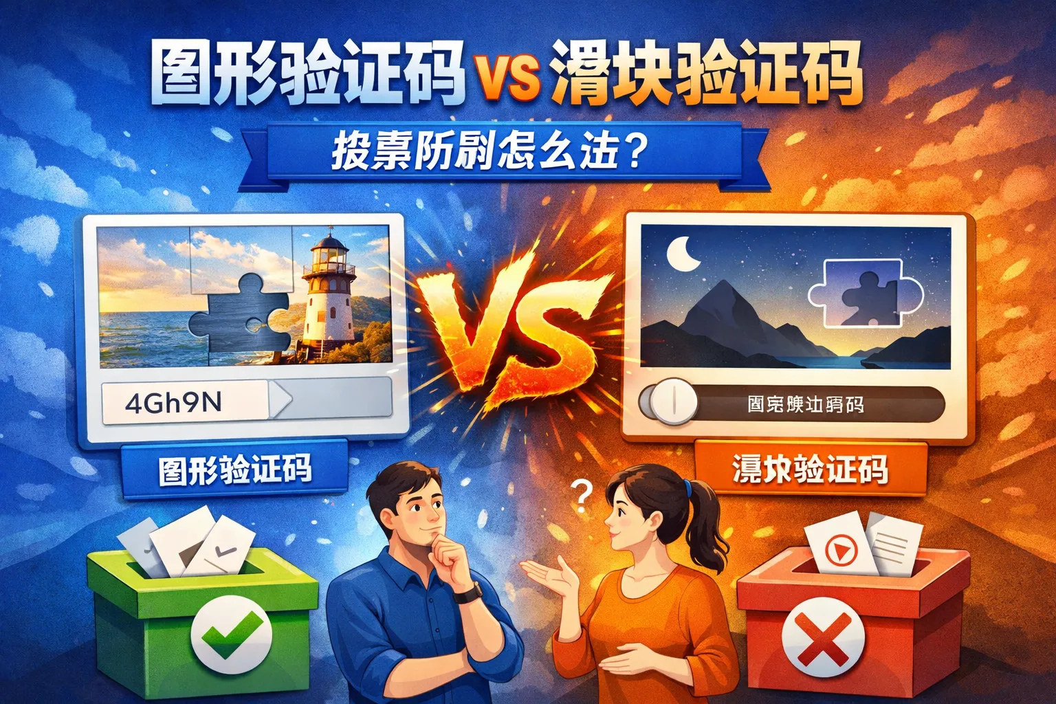 图形验证码vs滑块验证码:投票防刷怎么选?