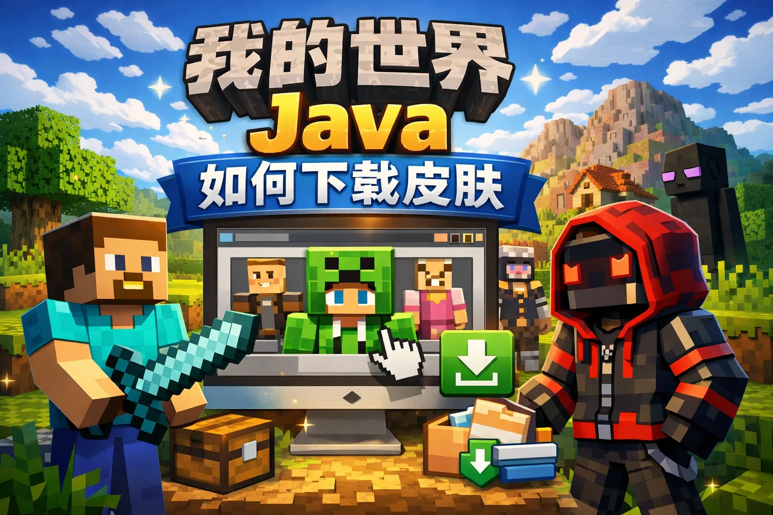 我的世界java如何下载皮肤