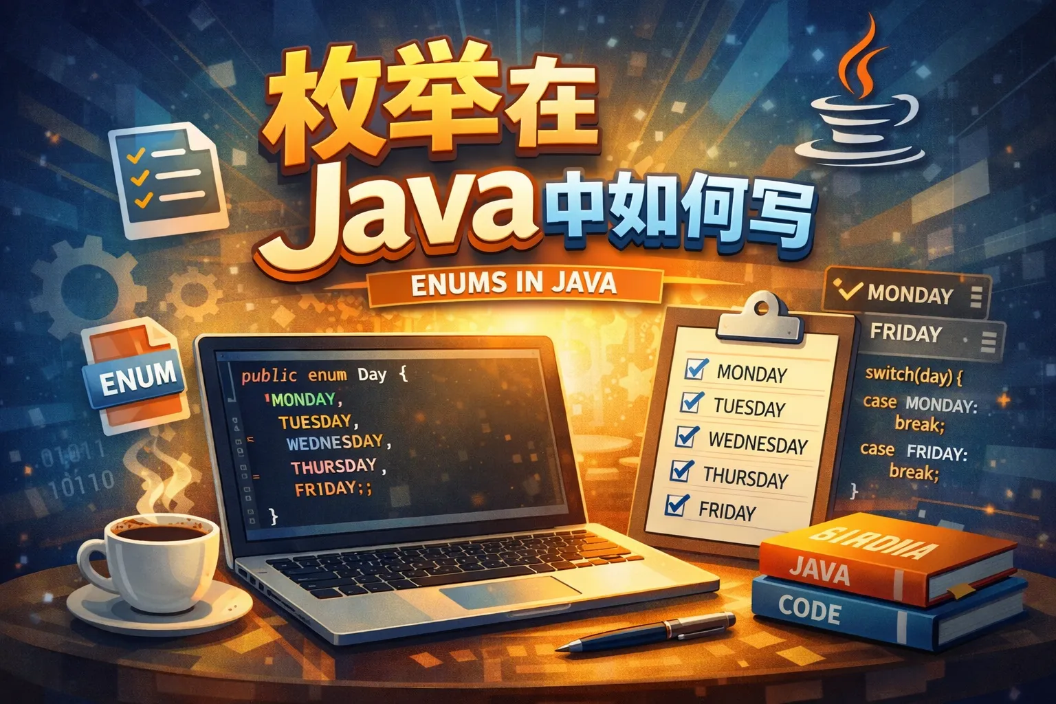 c中的枚举在java如何写