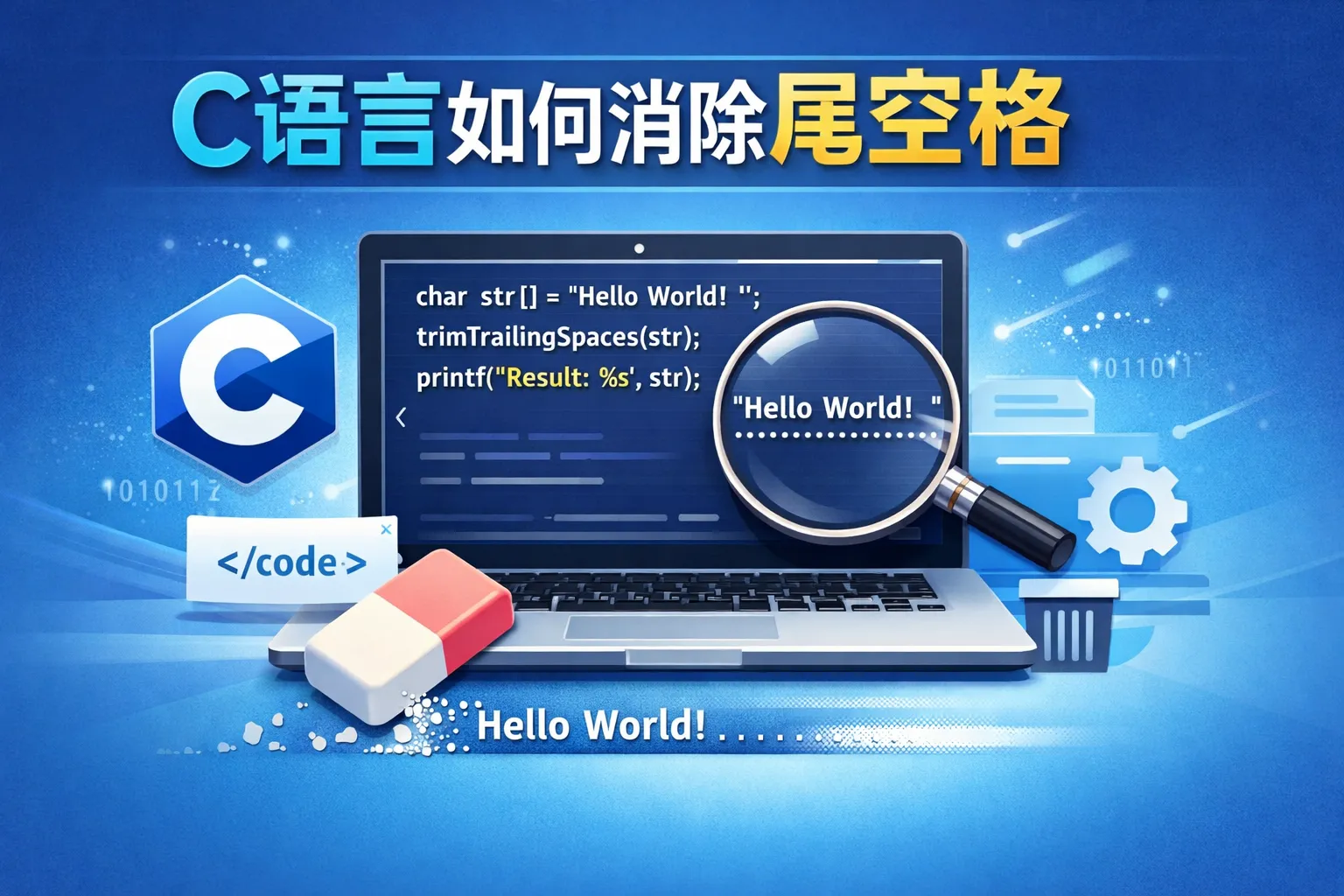 c语言如何消除尾空格