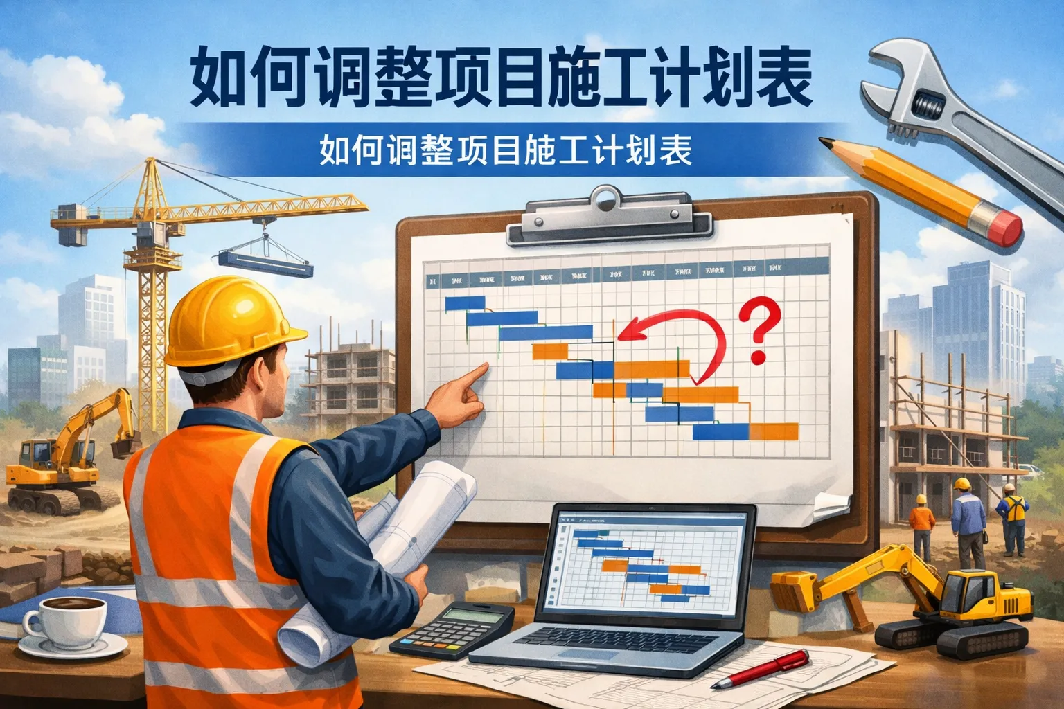 如何调整项目施工计划表