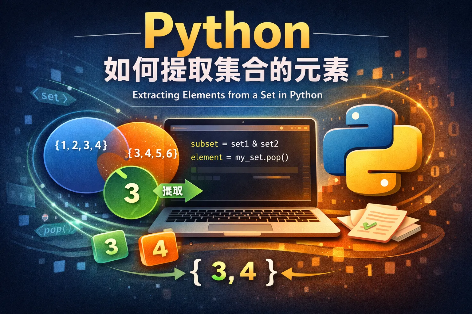 python如何提取集合的元素