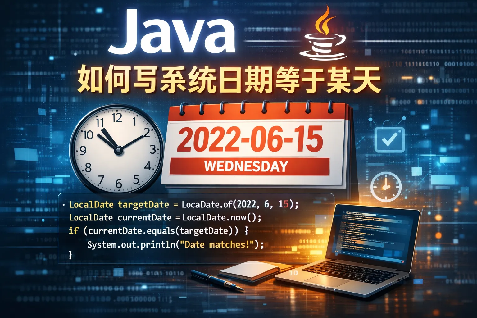 Java如何写系统日期等于某天