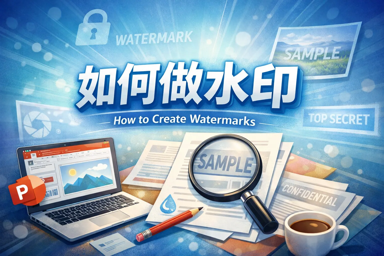 ppt 如何做水印