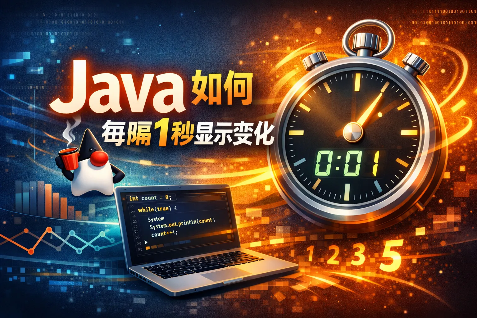 java如何每隔1秒显示变化
