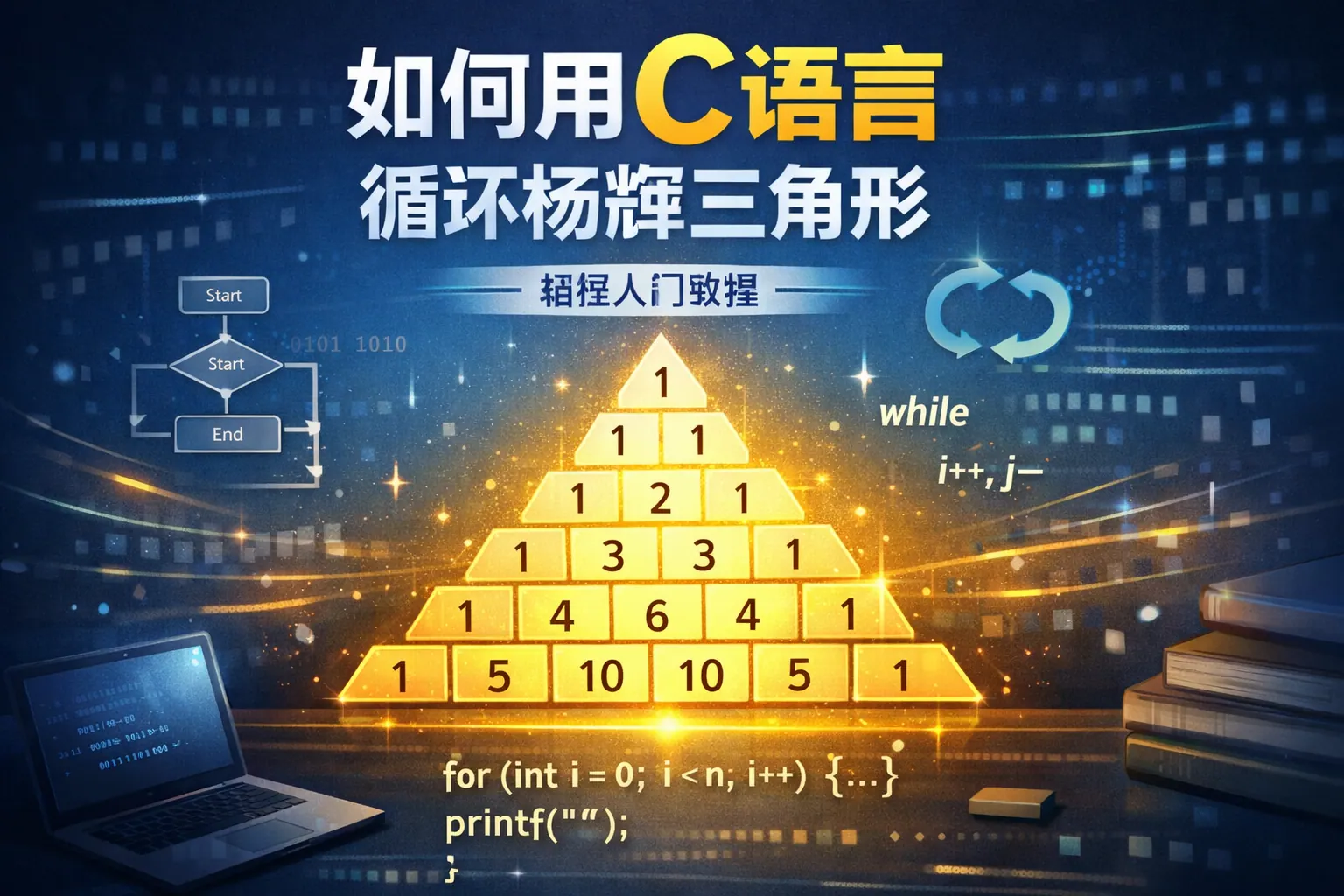 如何用c语言循环杨辉三角形