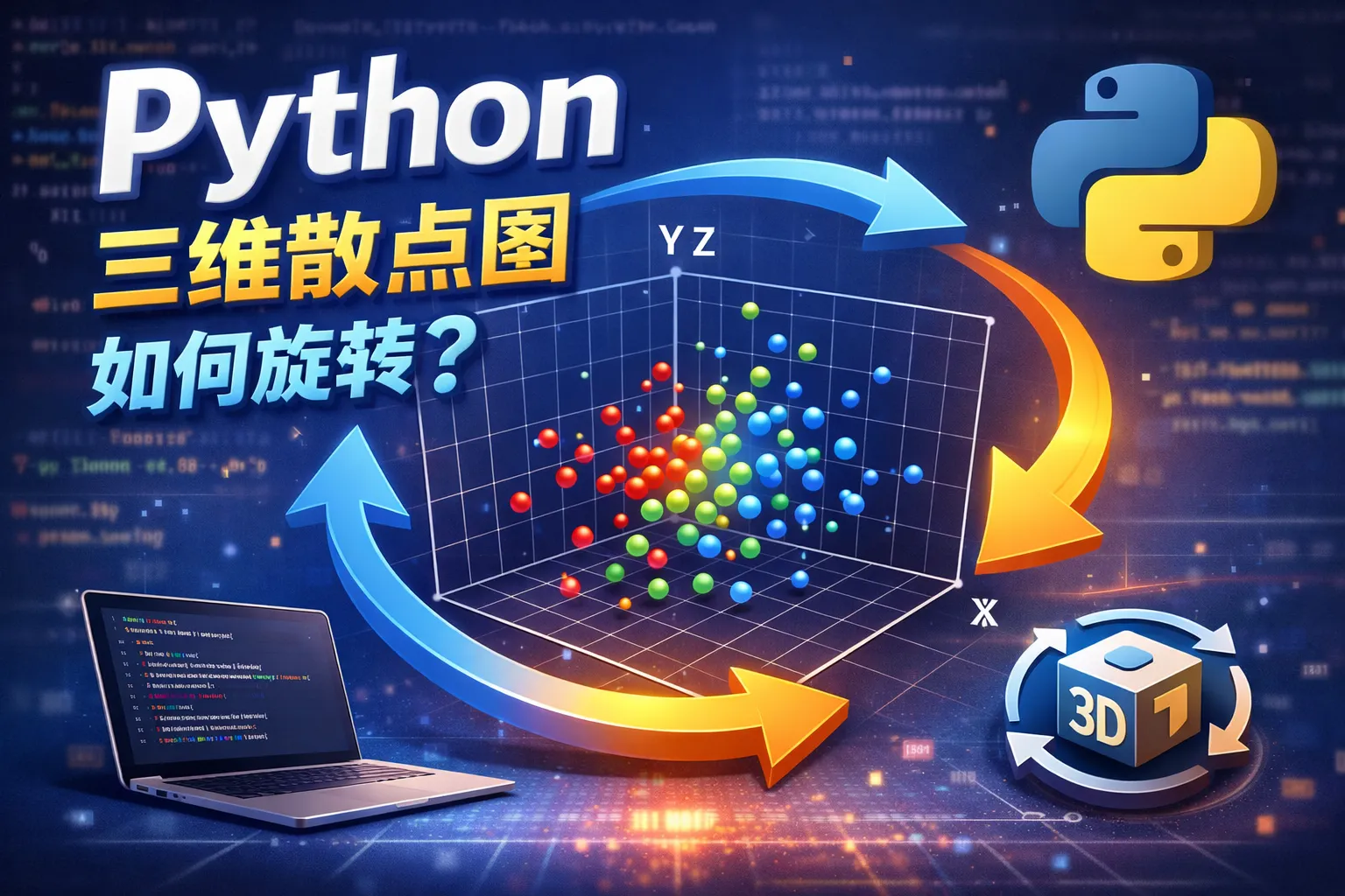 python三维散点图如何旋转