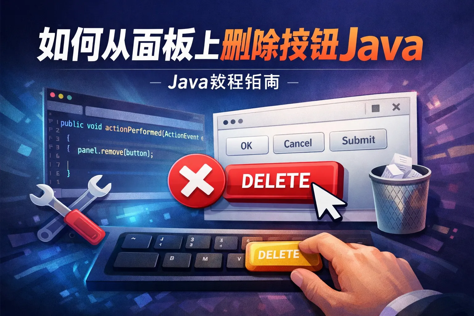 如何从面板上删除按钮Java