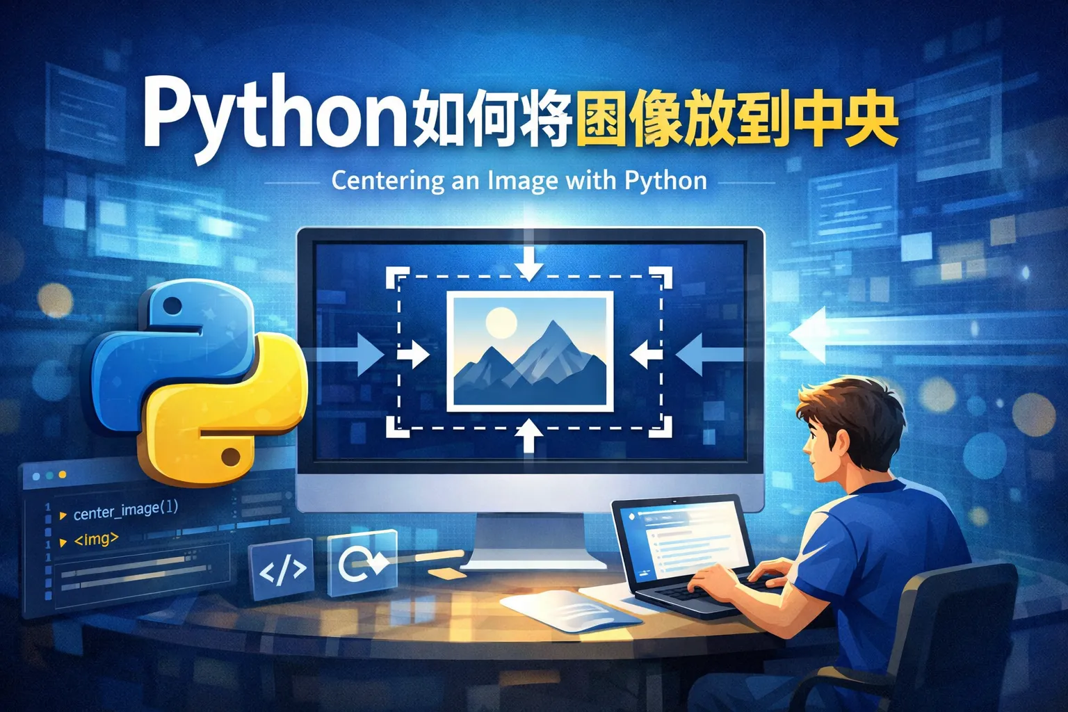Python如何将图像放到中央