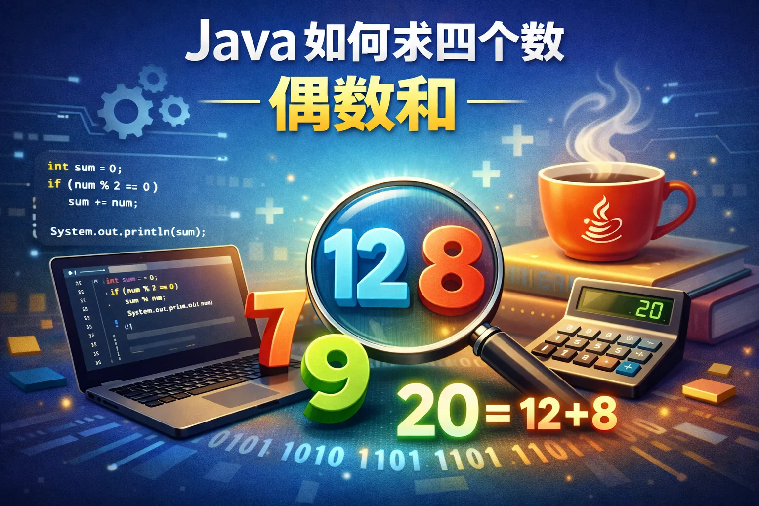 java如何求四个数中偶数和