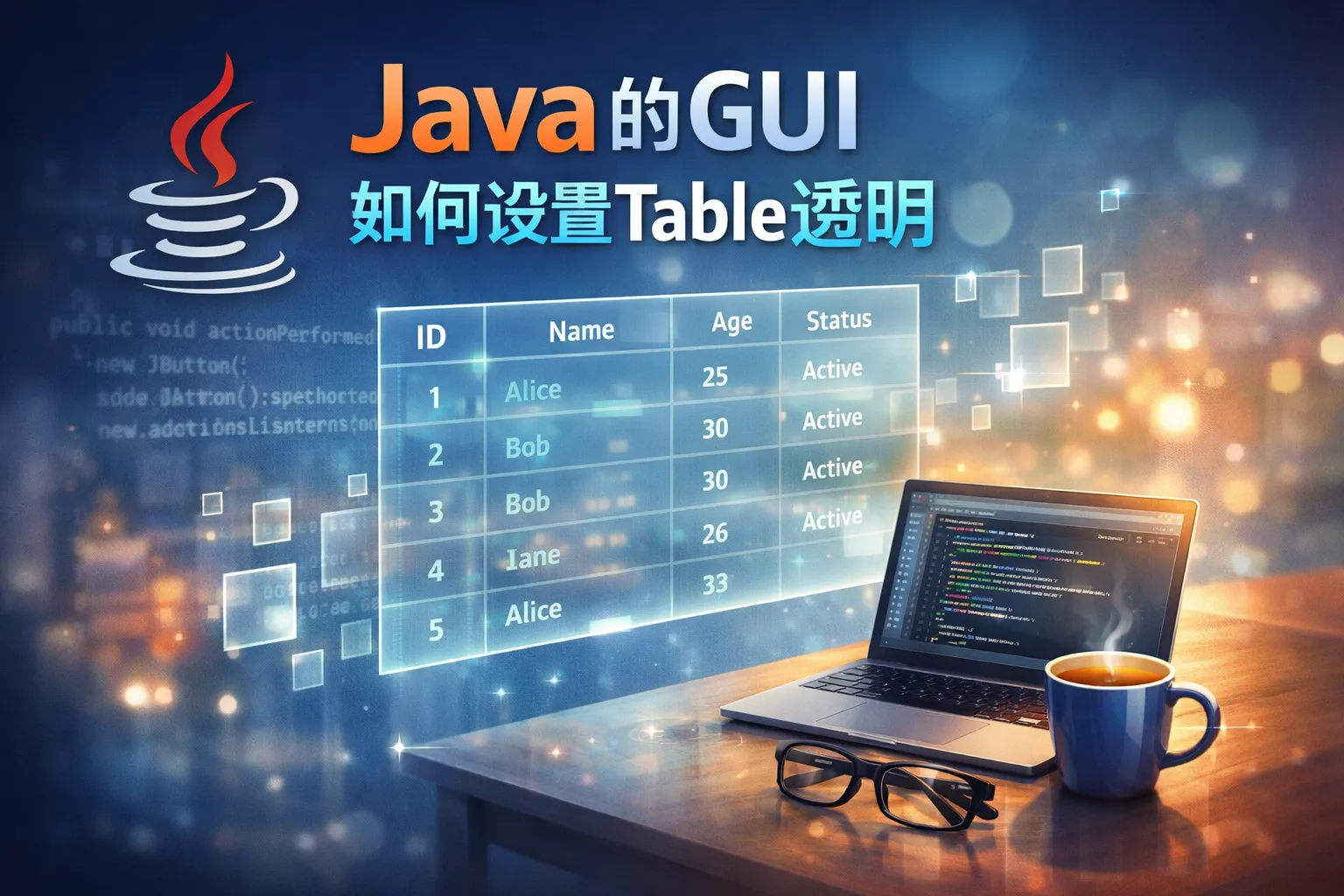 Java的GUI如何设置table透明