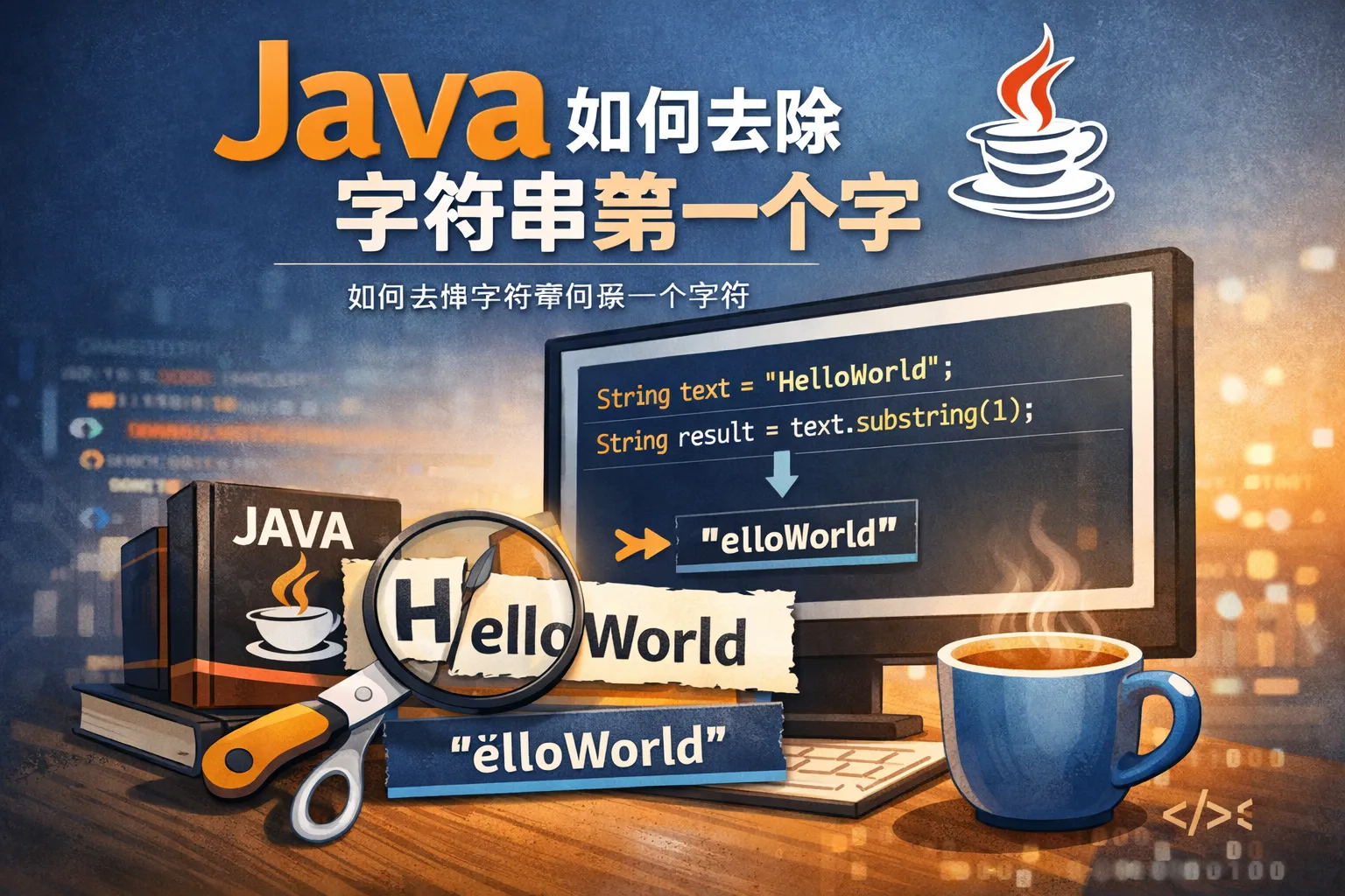 java 如何去除字符串第一个字