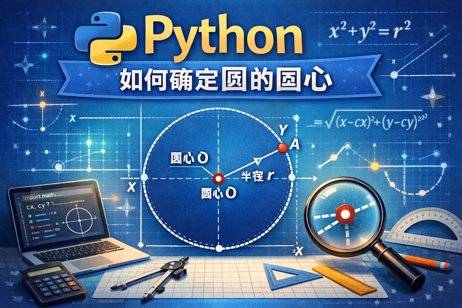 python如何确定圆的圆心