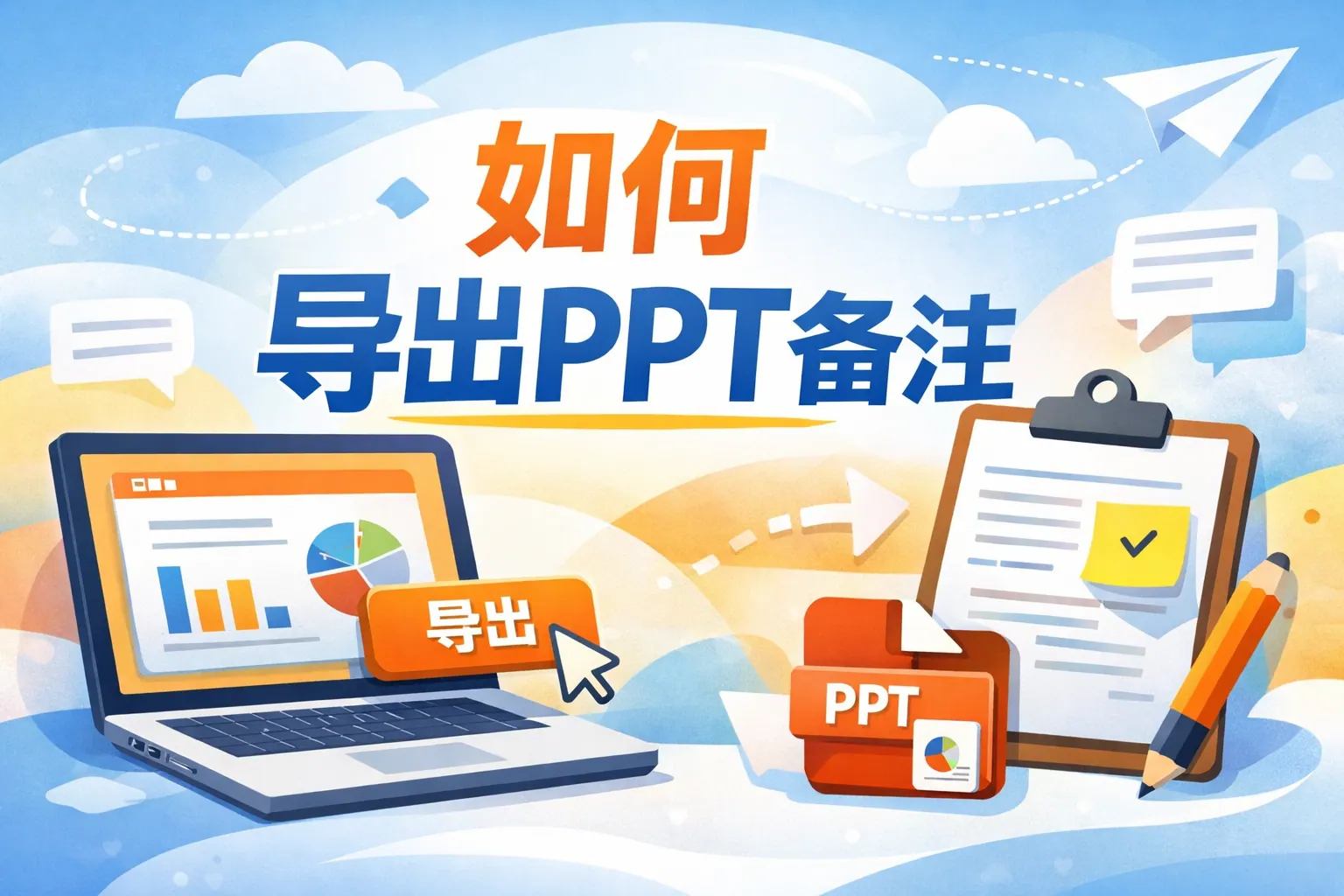 如何导出ppt备注