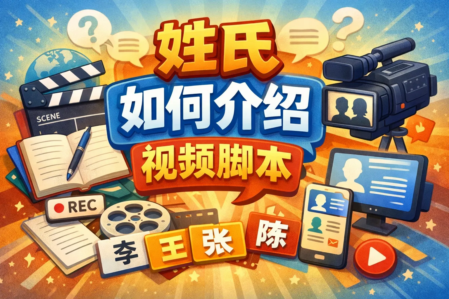 姓氏如何介绍视频脚本