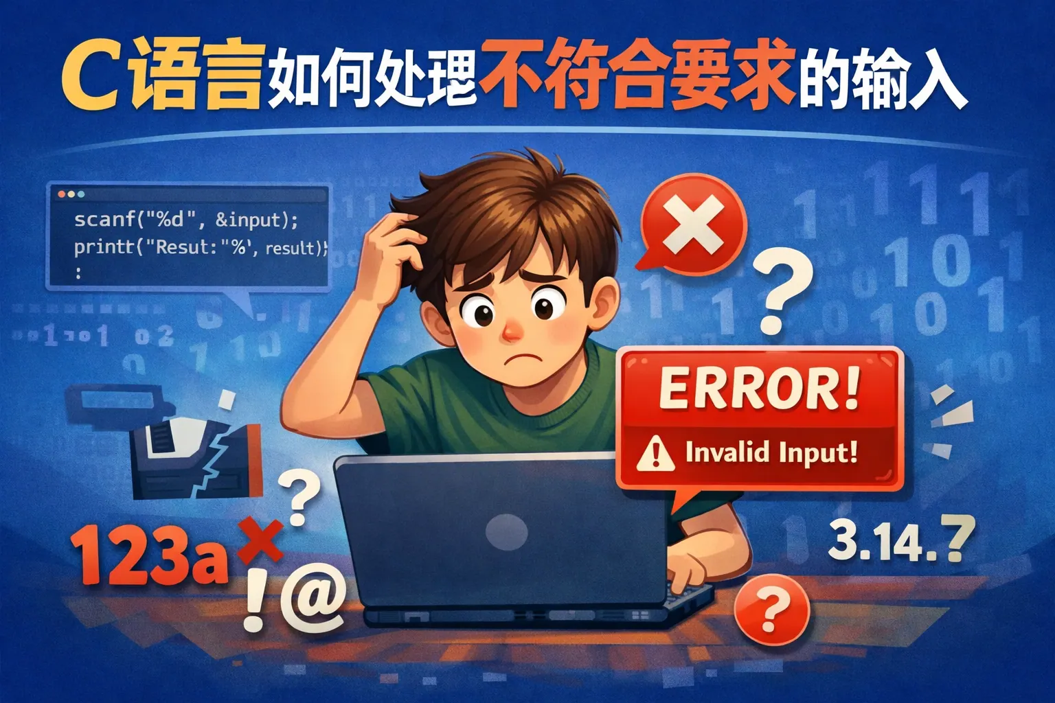 c语言如何处理不符合要求的输入