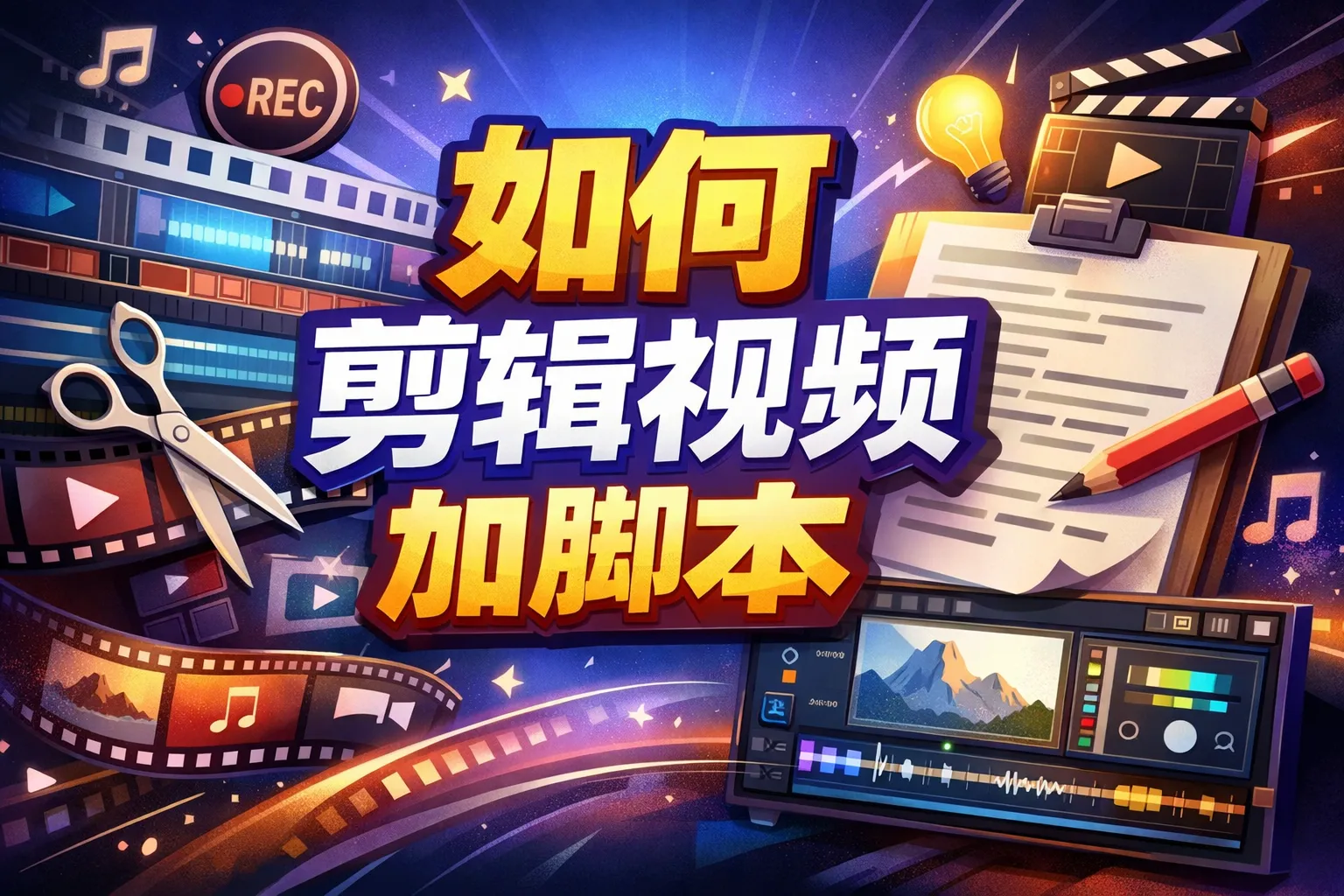如何剪辑视频加脚本