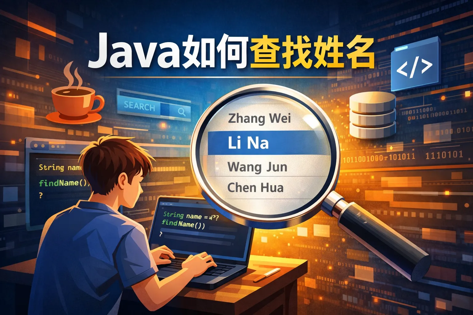 java如何查找姓名