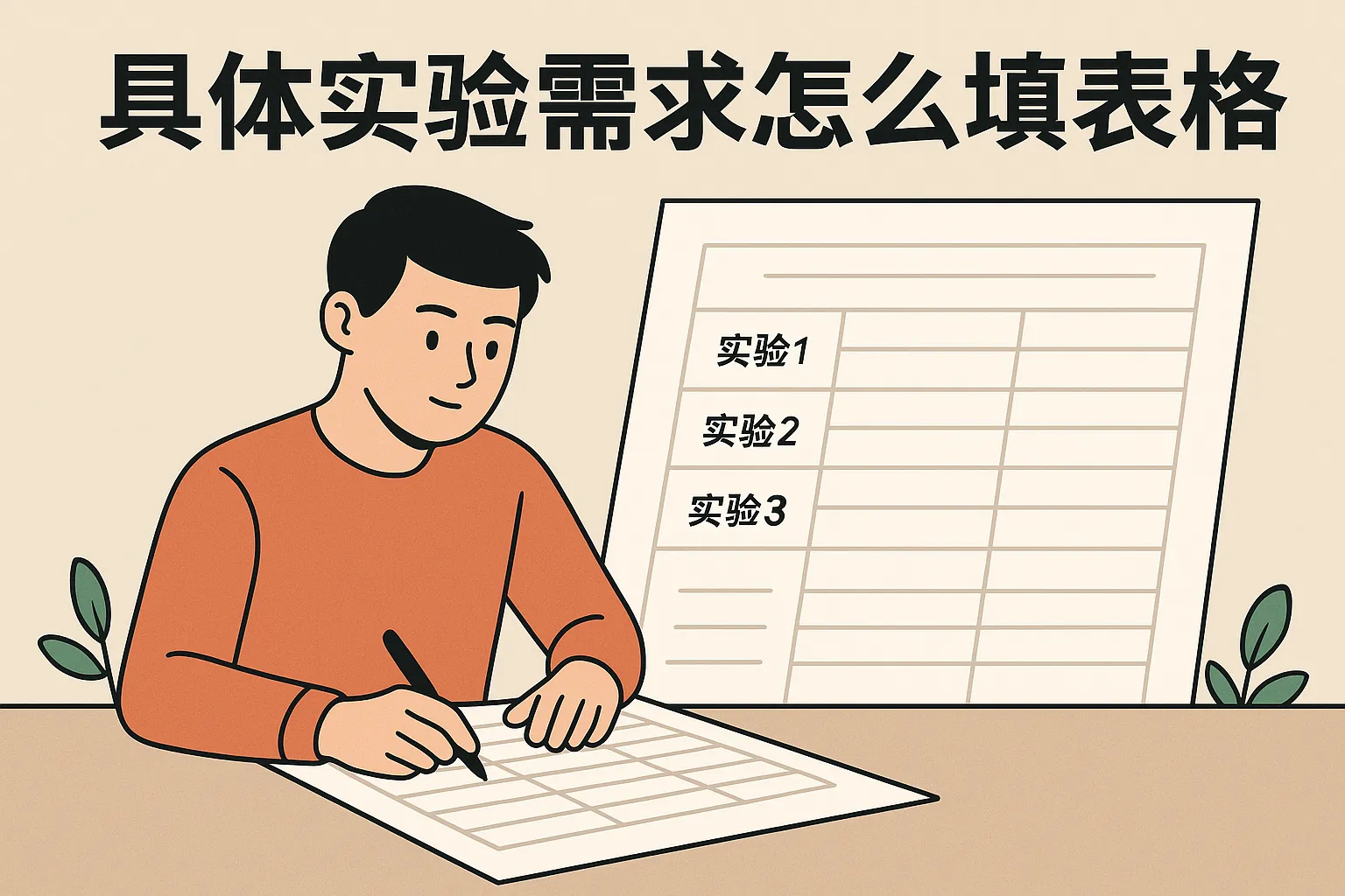 具体实验需求怎么填表格