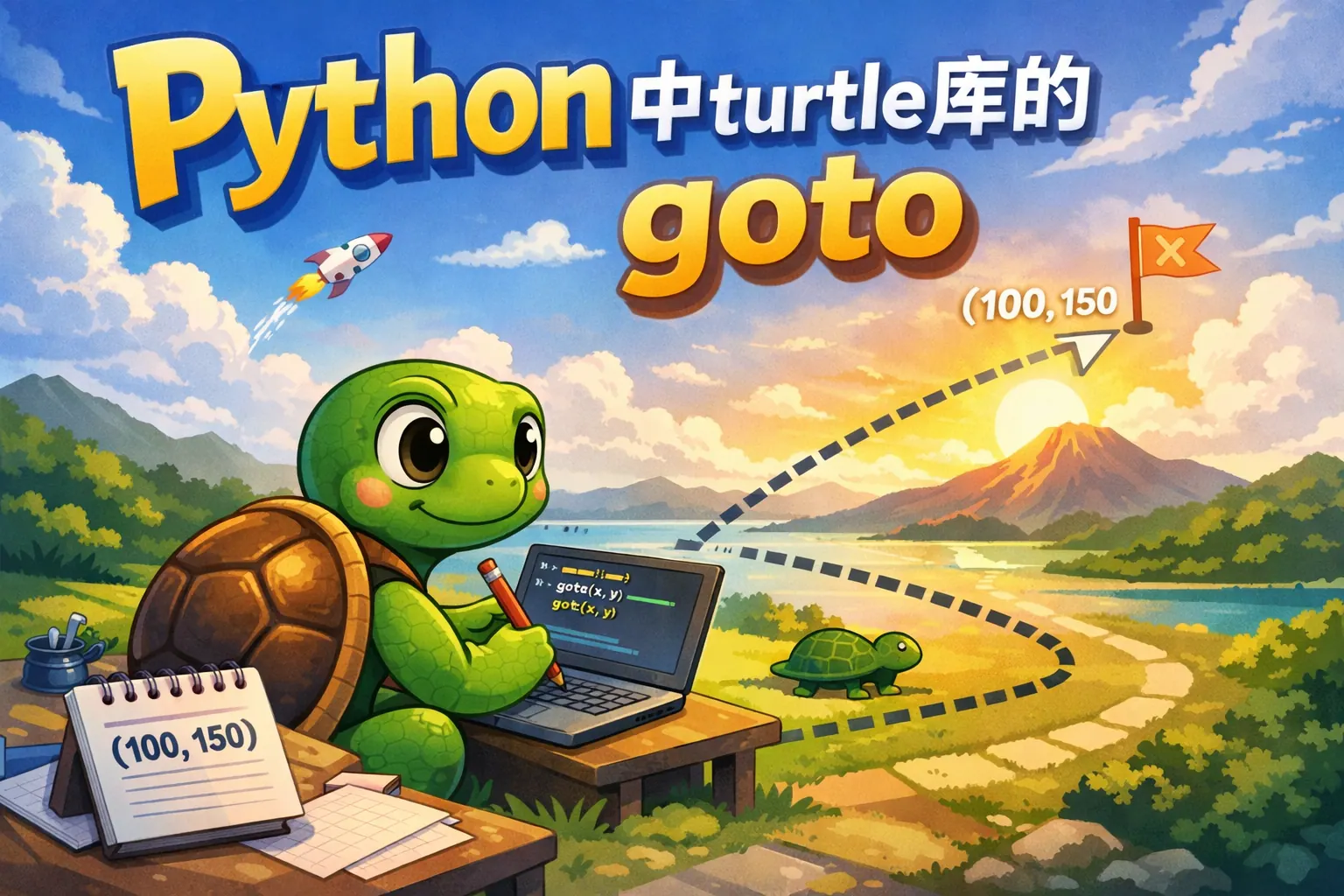 python中turtle库的goto