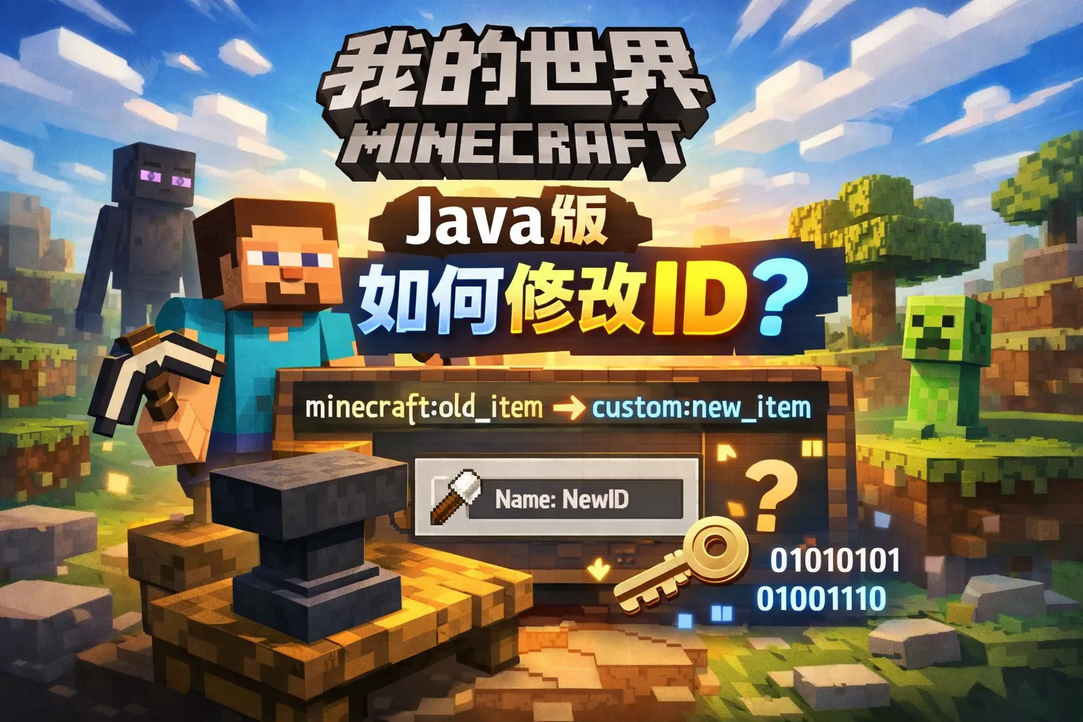我的世界java版如何修改id