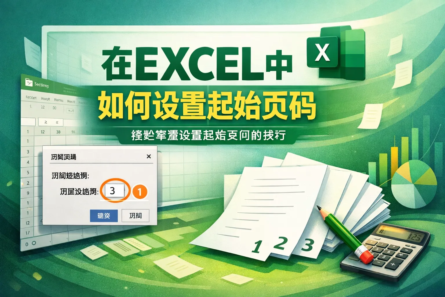 在EXCEL中如何设置起始页码