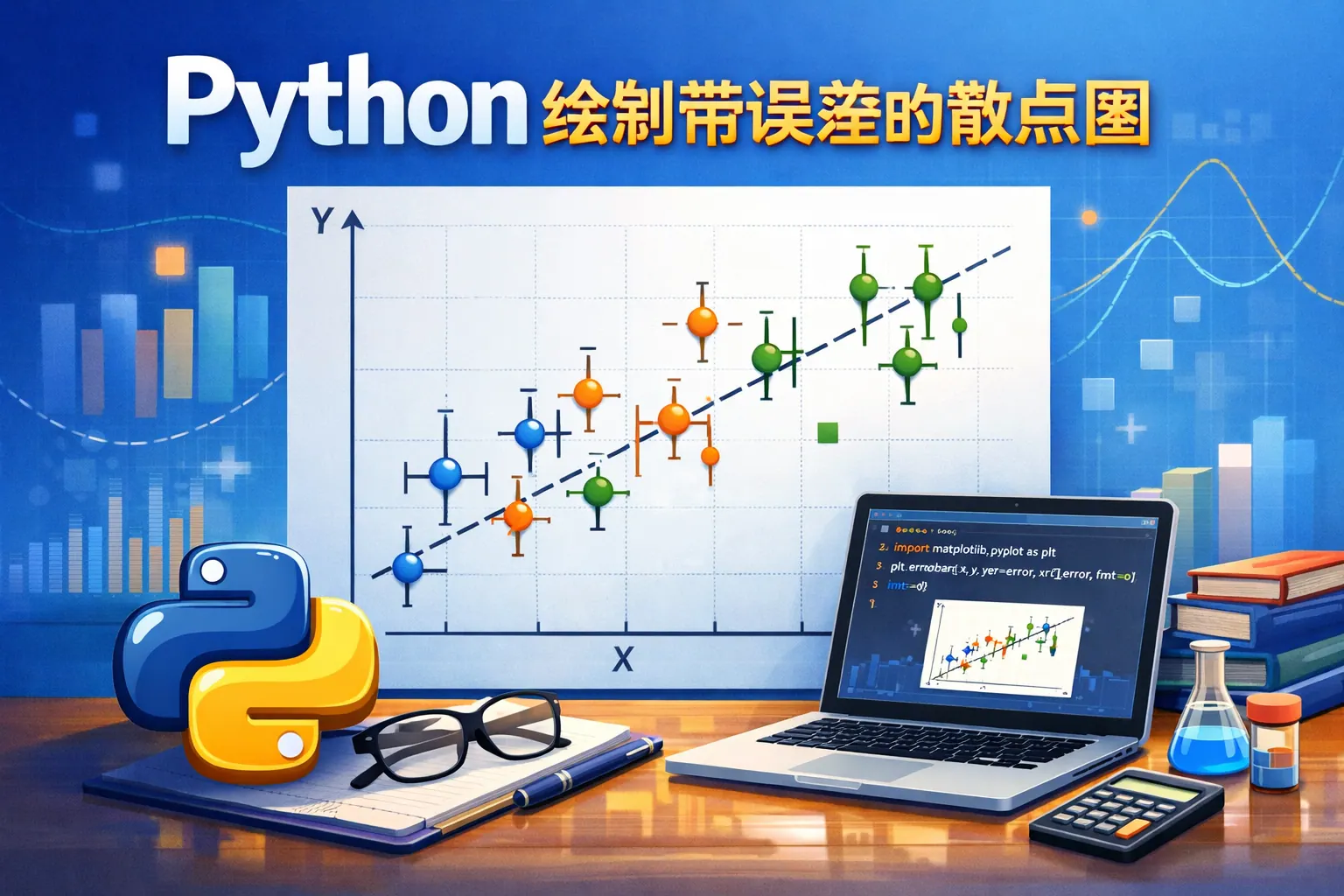 python绘制带误差的散点图