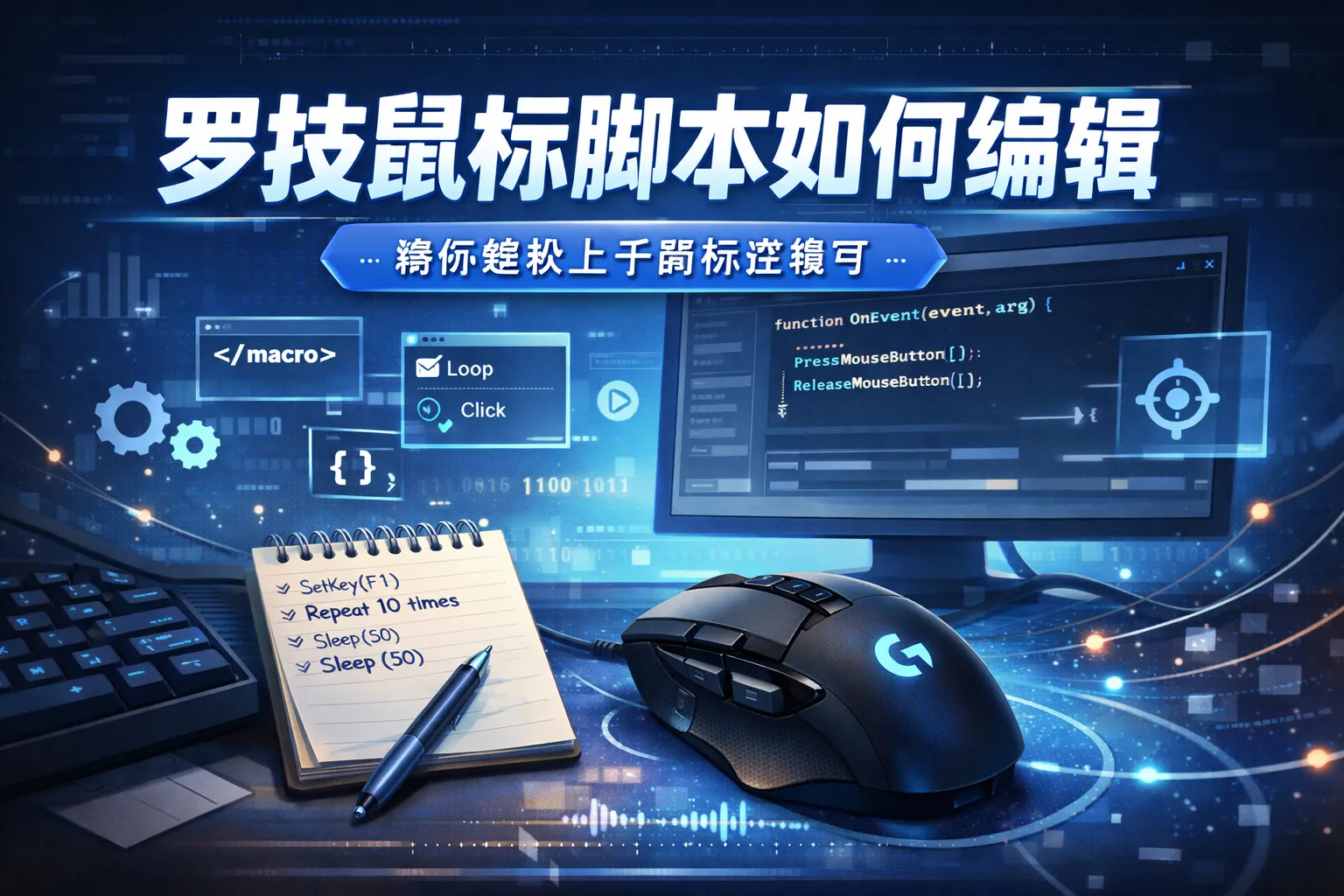 罗技鼠标脚本如何编辑