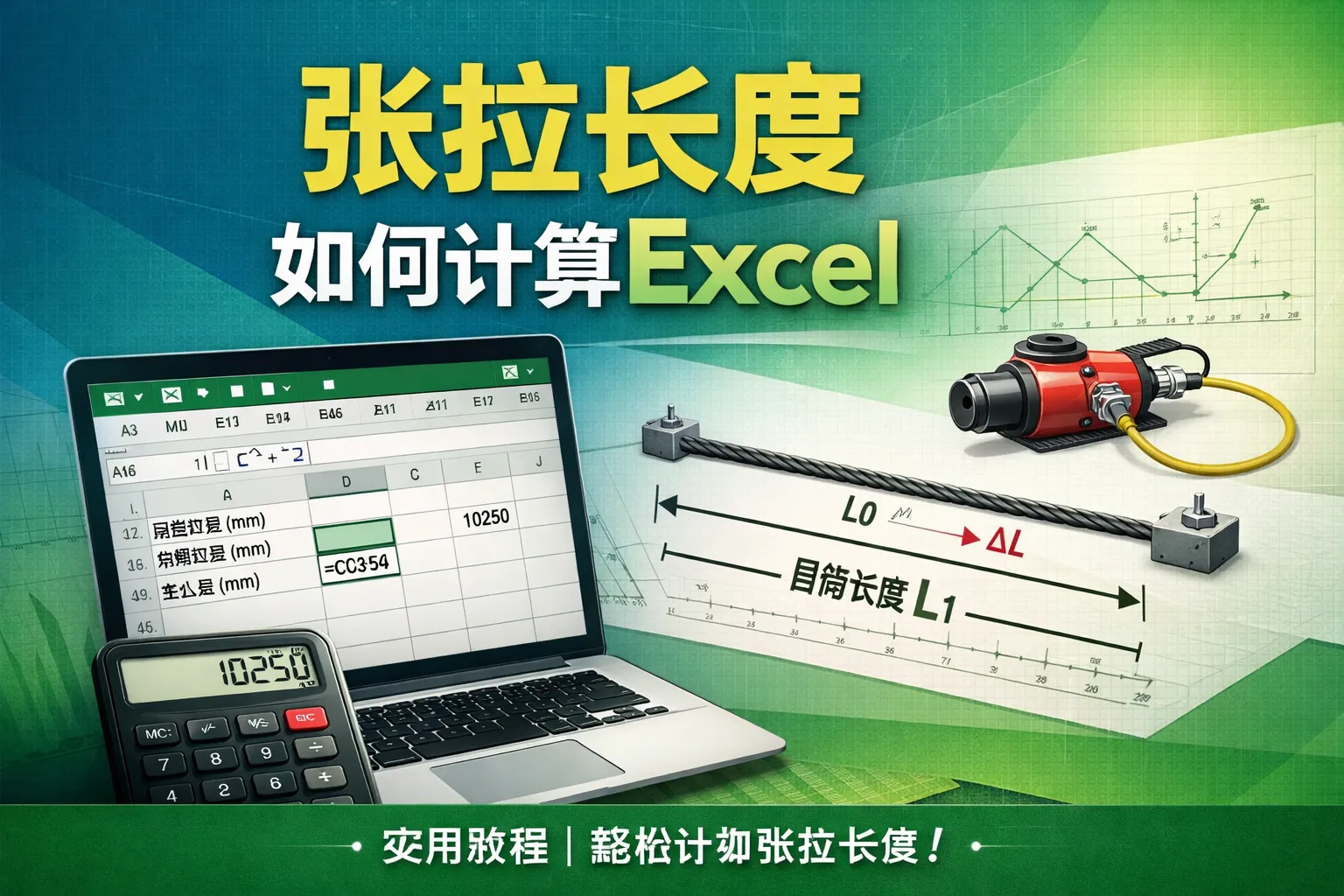 张拉长度如何计算excel