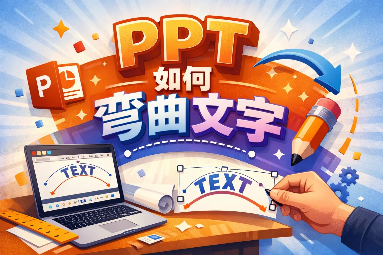 ppt如何弯曲文字