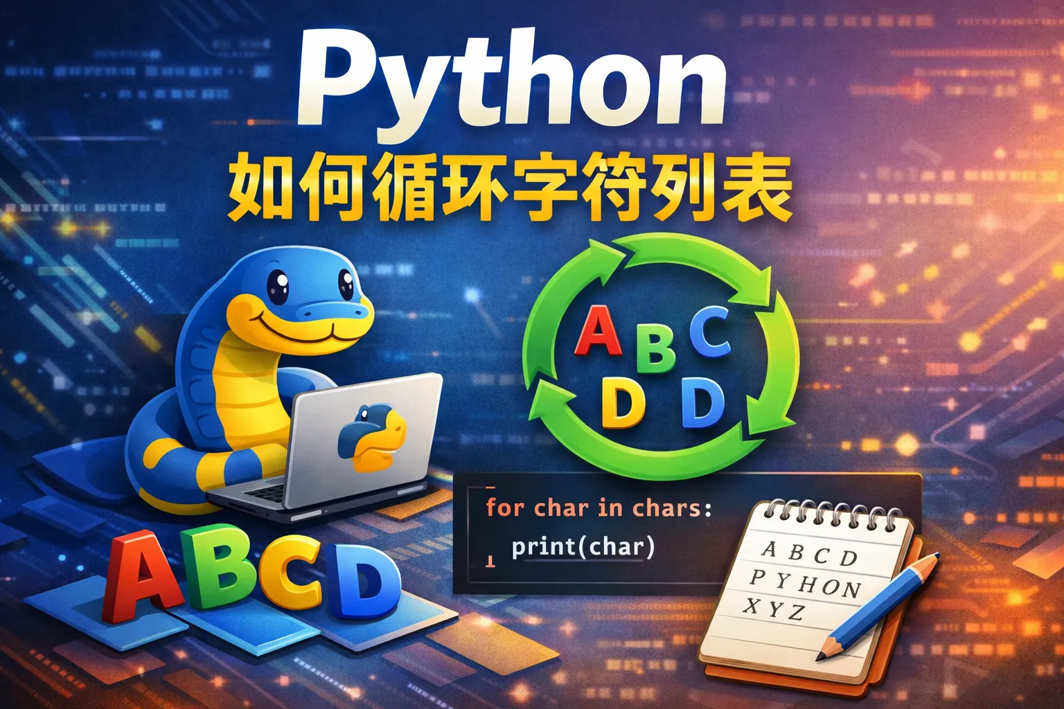 python如何循环字符列表