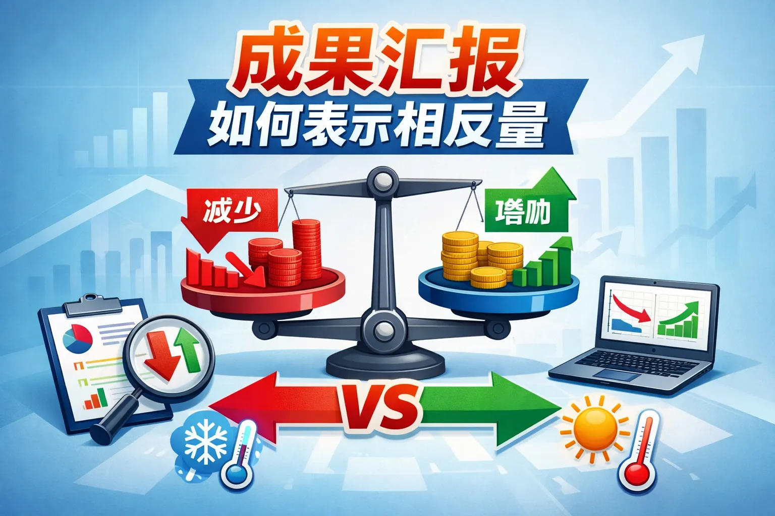 成果汇报如何表示相反量