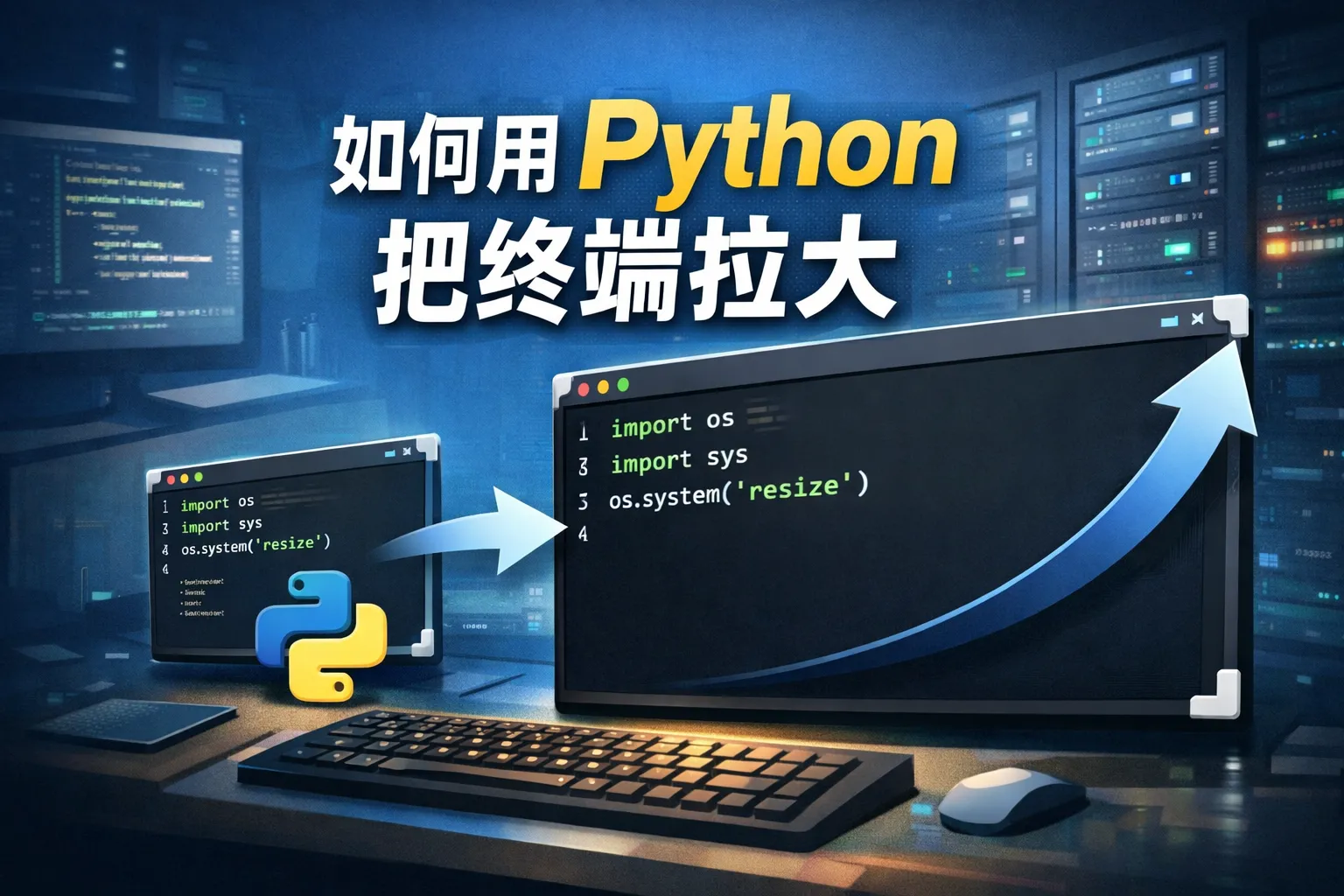 如何用python把终端拉大