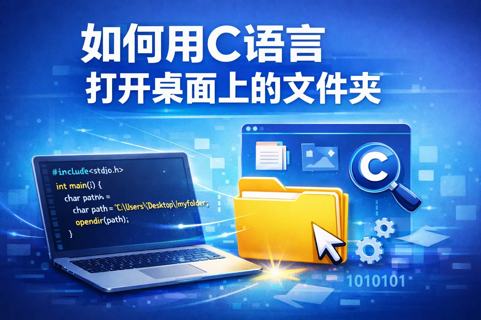 如何用c语言打开桌面上的文件夹