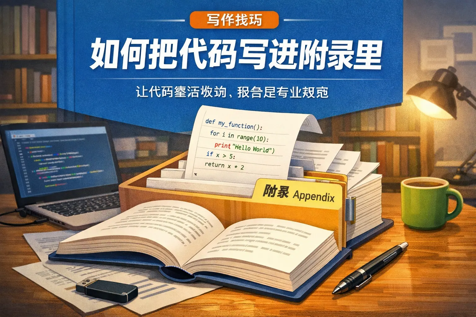 如何把代码写进附录里