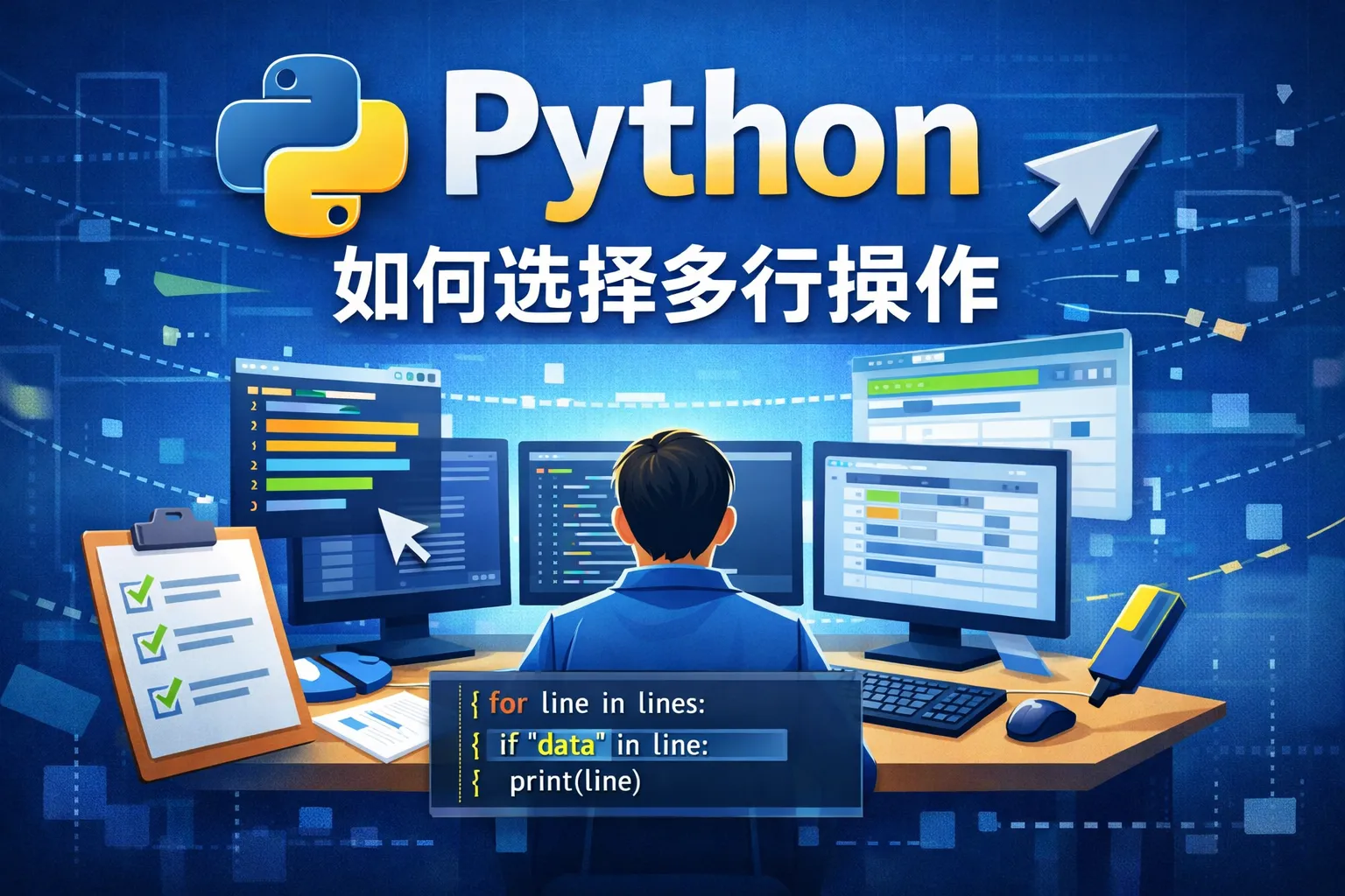 python如何选择多行操作