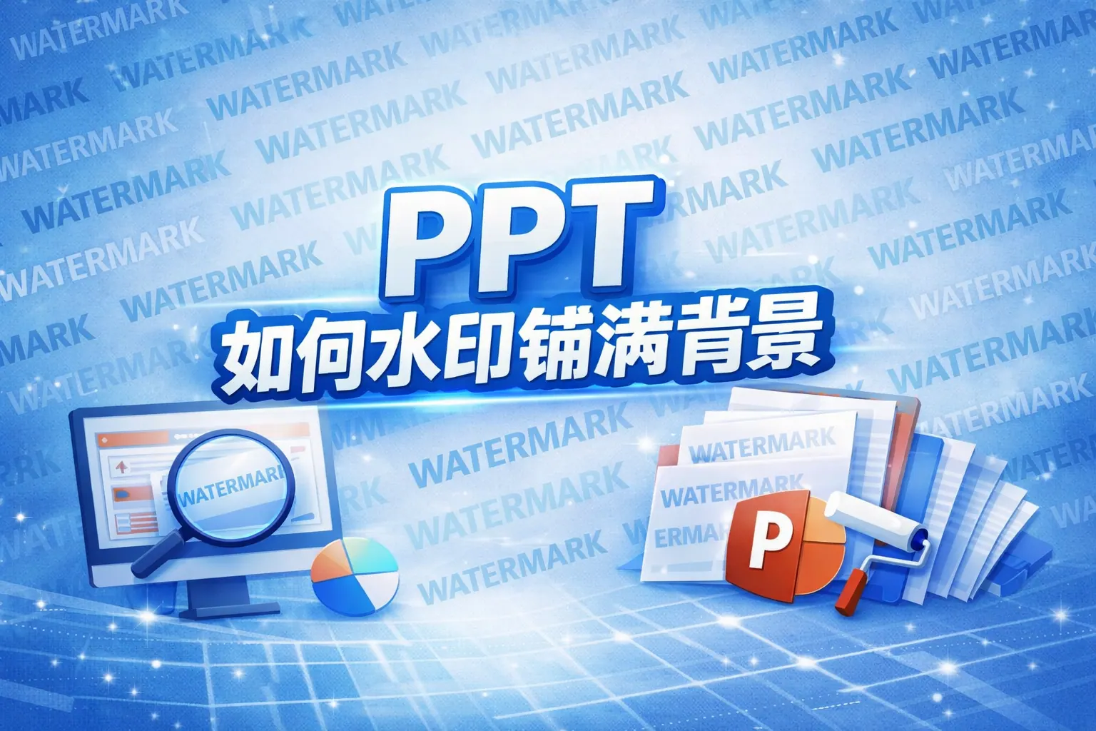 ppt如何水印铺满背景