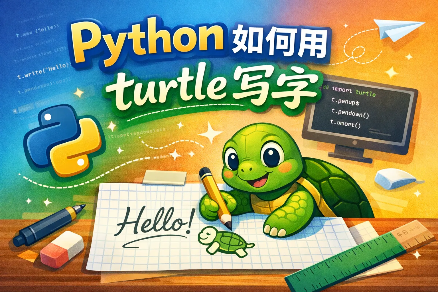 python如何用turtle写字