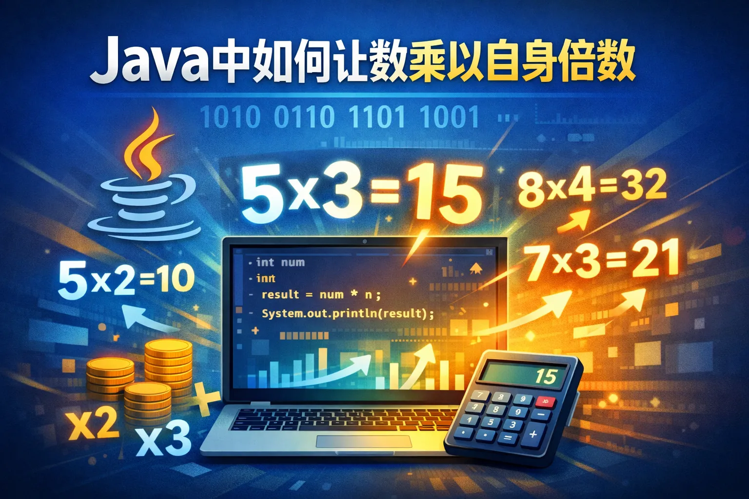 Java中如何让数乘以自身倍数