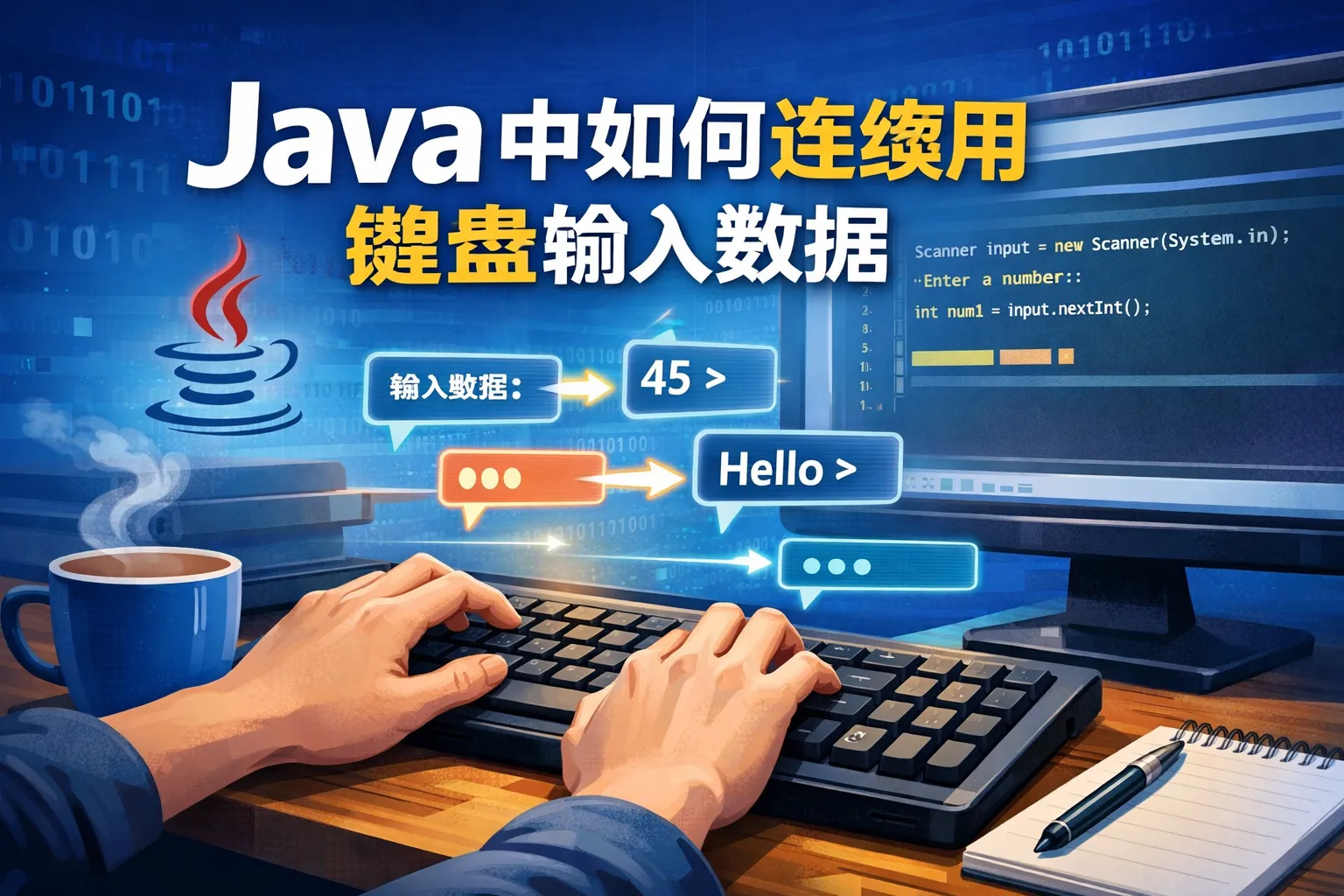 java中如何连续用键盘输入数据