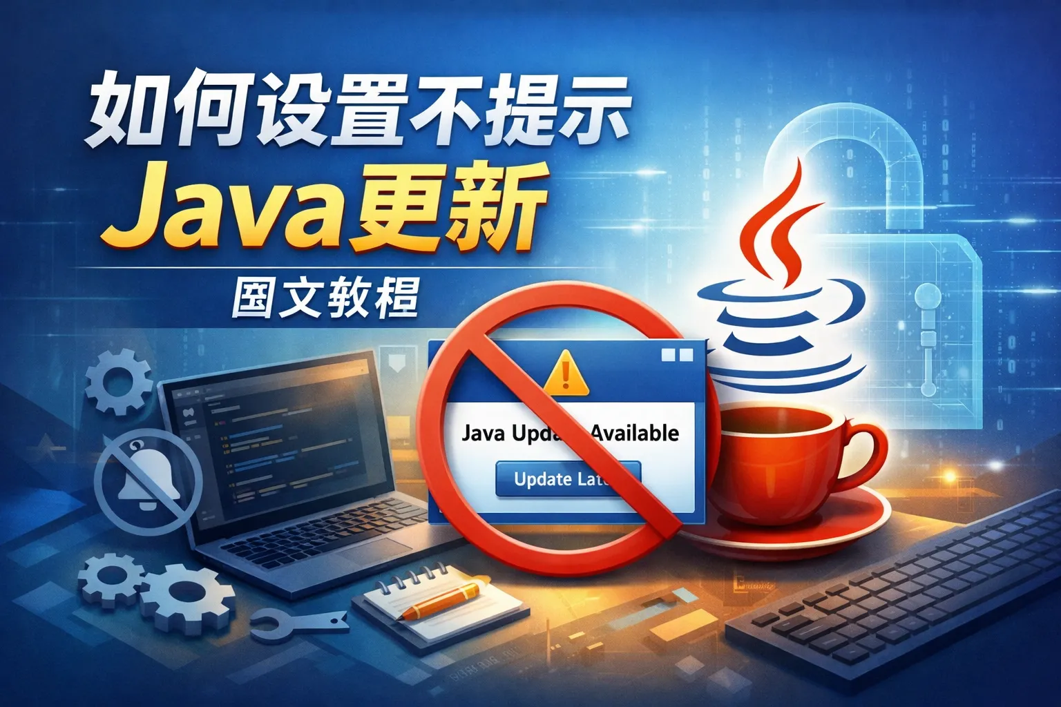 如何设置不提示java更新