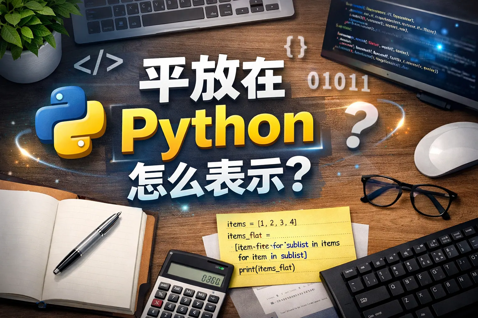 平放在python怎么表示