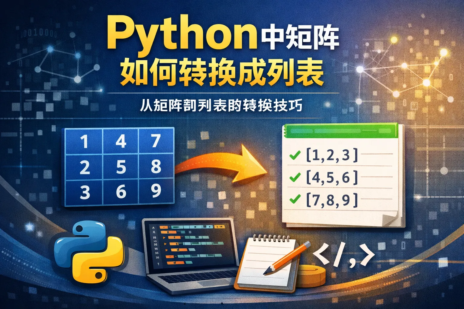 python中矩阵如何转换成列表