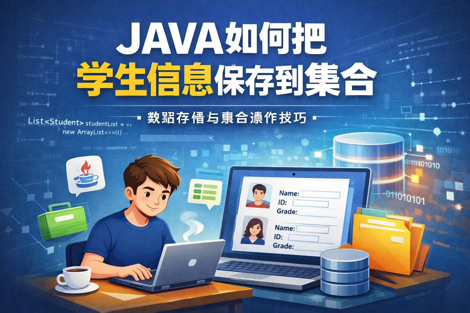 JAVA如何把学生信息保存到集合