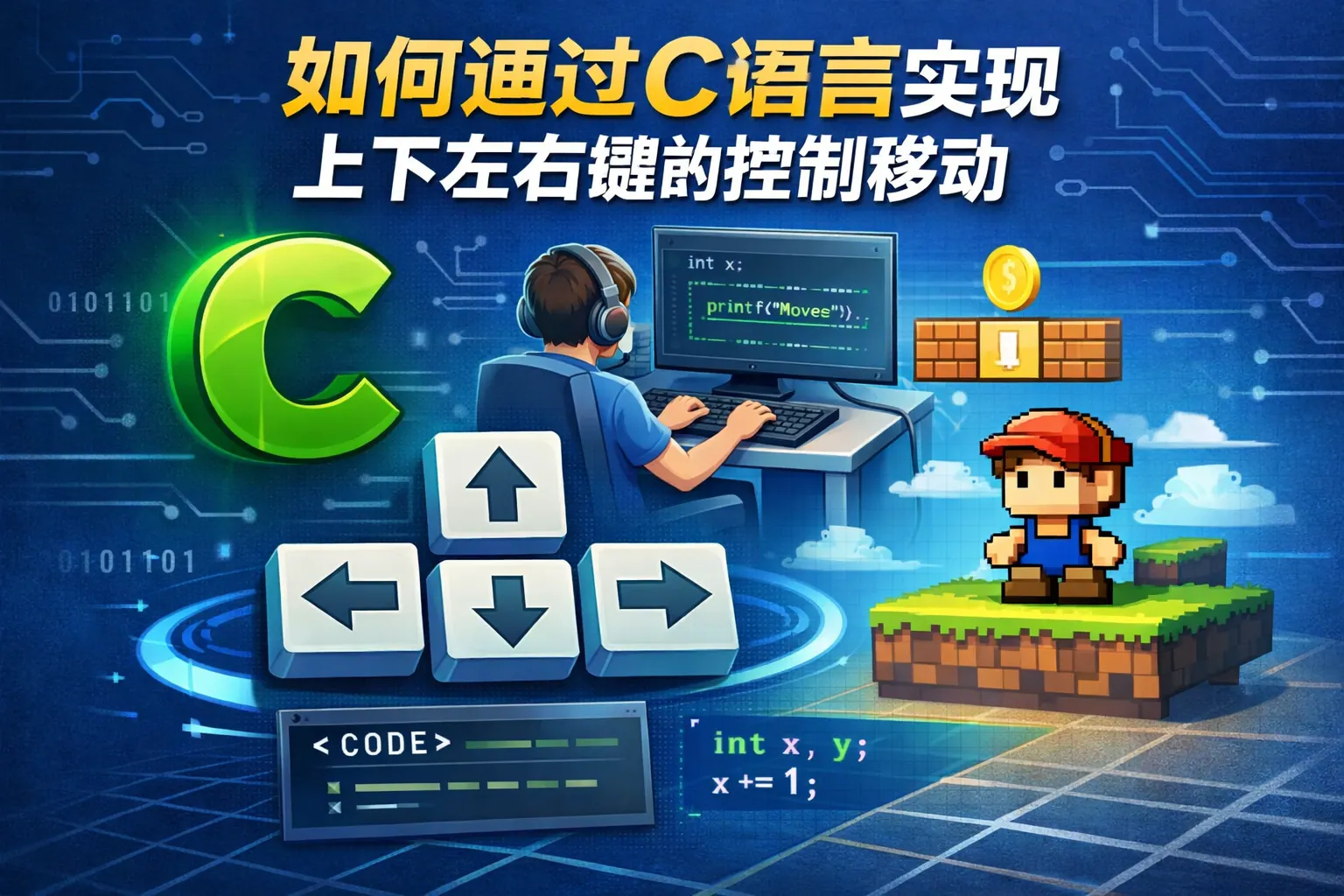 如何通过C语言实现上下左右键的控制移动